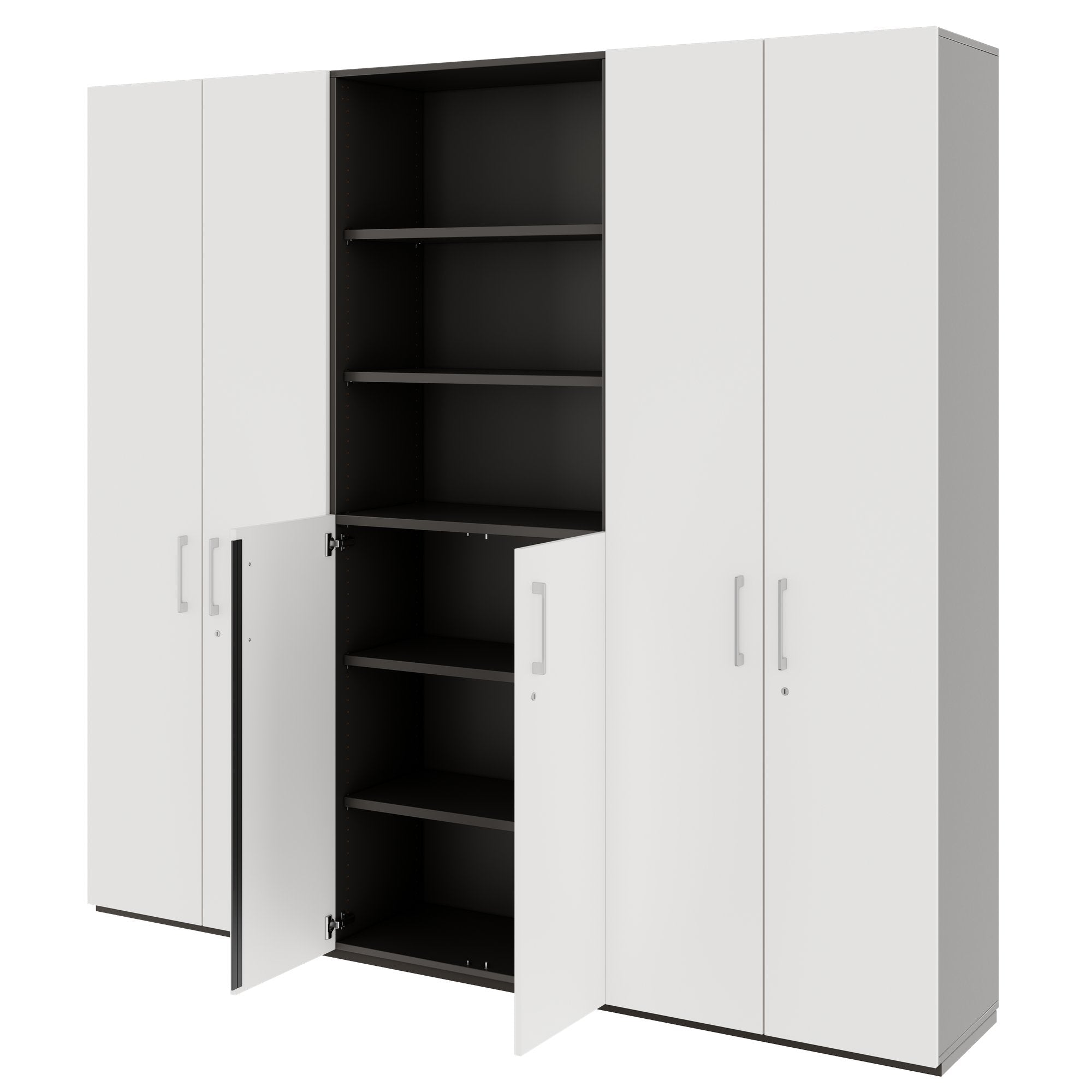 PRO Parete muro | 6 OH, 2400 x 2250 mm, grafite / bianco