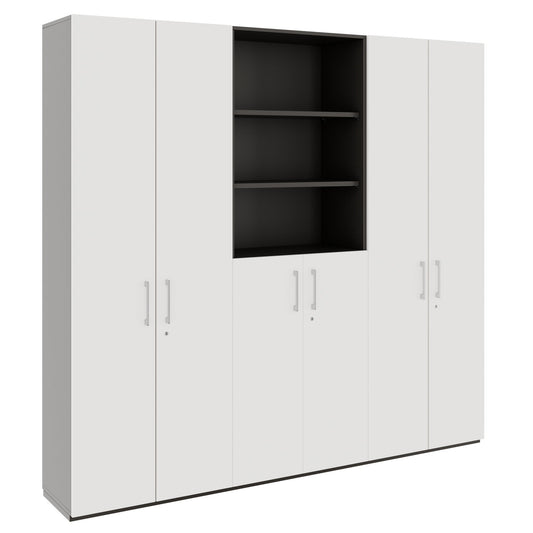 PRO Parete muro | 6 OH, 2400 x 2250 mm, grafite / bianco