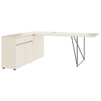 Bureau AIR | 1600 - 2000 mm, électrifié, buffet intégré, érable