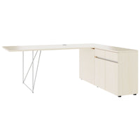 Bureau AIR | 1600 - 2000 mm, électrifié, buffet intégré, érable