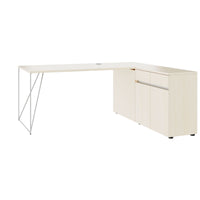 Bureau AIR | 1600 - 2000 mm, électrifié, buffet intégré, érable