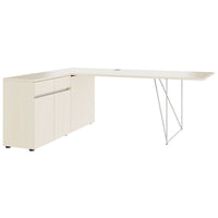 Bureau AIR | 1600 - 2000 mm, électrifié, buffet intégré, érable