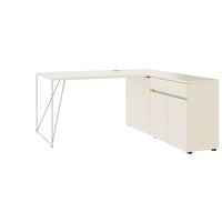 Bureau AIR | 1600 - 2000 mm, électrifié, buffet intégré, érable