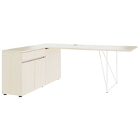 Bureau AIR | 1600 - 2000 mm, électrifié, buffet intégré, érable