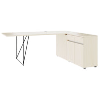 Bureau AIR | 1600 - 2000 mm, électrifié, buffet intégré, érable