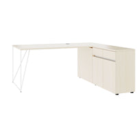 Bureau AIR | 1600 - 2000 mm, électrifié, buffet intégré, érable