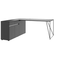 AIR Schreibtisch | 1600 - 2000 mm, elektrifiziert, integriertes Sideboard, Anthrazit