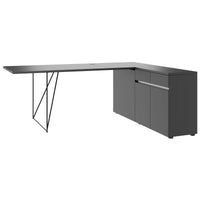 AIR Schreibtisch | 1600 - 2000 mm, elektrifiziert, integriertes Sideboard, Anthrazit