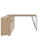 AIR Schreibtisch | 1600 - 2000 mm, elektrifiziert, integriertes Sideboard, Bernsteineiche