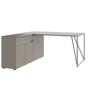 Bureau AIR | 1600 - 2000 mm, électrifié, buffet intégré, gris Cubanit