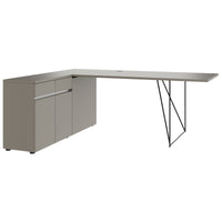 Bureau AIR | 1600 - 2000 mm, électrifié, buffet intégré, gris Cubanit