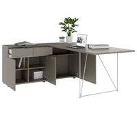 Bureau AIR | 1600 - 2000 mm, électrifié, buffet intégré, gris Cubanit