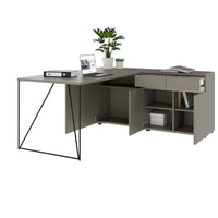 Bureau AIR | 1600 - 2000 mm, électrifié, buffet intégré, gris Cubanit