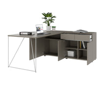 Bureau AIR | 1600 - 2000 mm, électrifié, buffet intégré, gris Cubanit