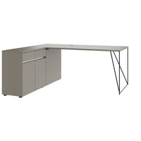 Bureau AIR | 1600 - 2000 mm, électrifié, buffet intégré, gris Cubanit