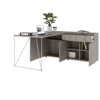 Air Desk | 1600 - 2000 mm, sideboard elettrificata, integrata, grigio di quercia nordica