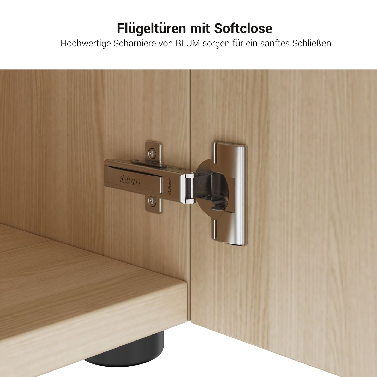 AIR Schreibtisch | 1600 - 2000 mm, elektrifiziert, integriertes Sideboard, Nordeiche grau