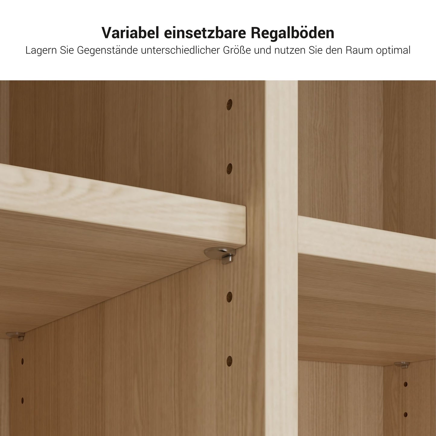 AIR Schreibtisch | 1600 - 2000 mm, elektrifiziert, integriertes Sideboard, Nordeiche grau