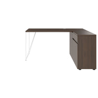 Bureau AIR | 1600 - 2000 mm, électrifié, buffet intégré, noyer