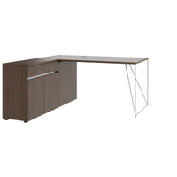 Bureau AIR | 1600 - 2000 mm, électrifié, buffet intégré, noyer