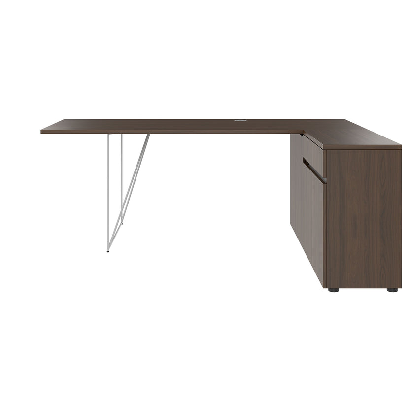 AIR Scrivania | 1600 - 2000 mm, sideboard elettrificata, integrata, noce