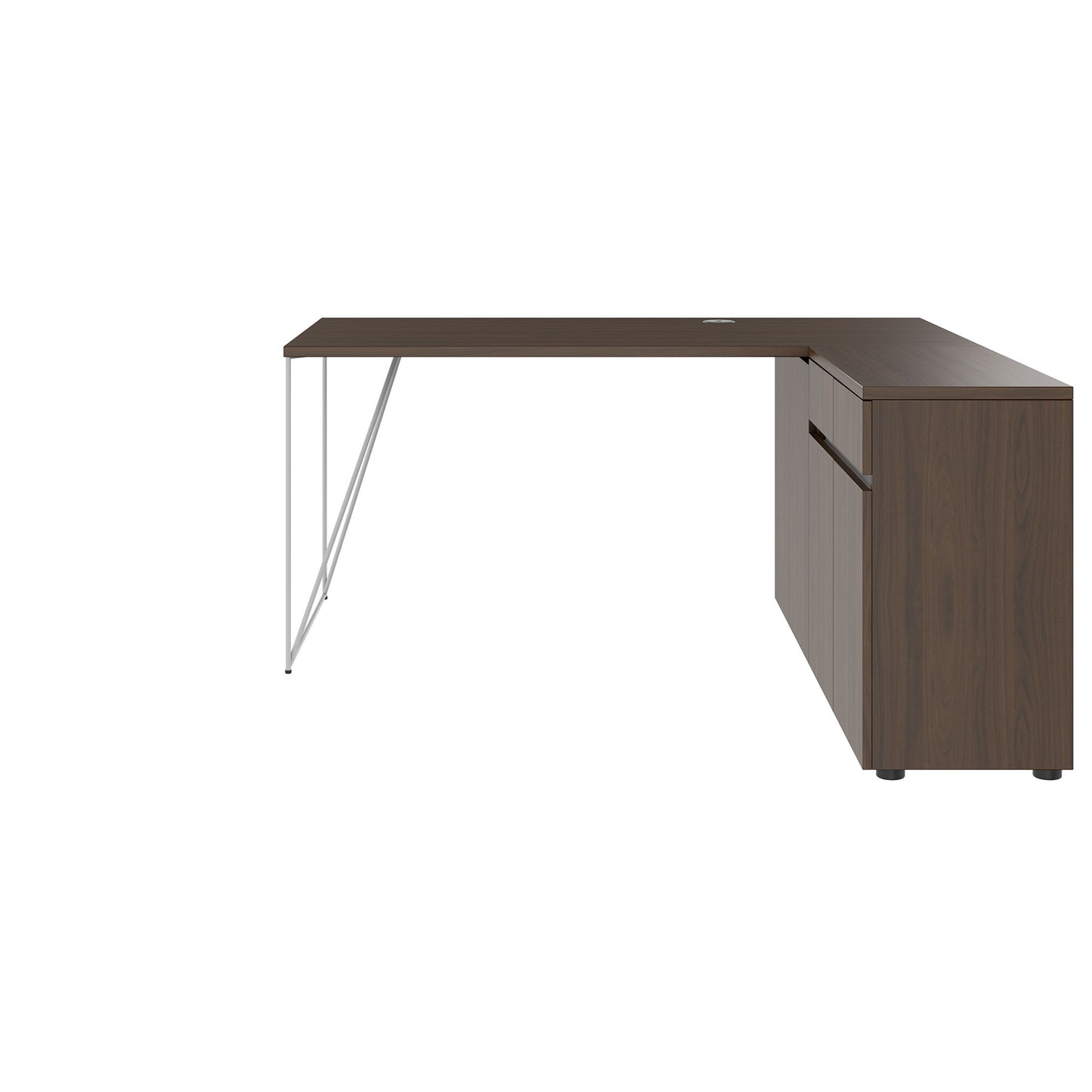 AIR Scrivania | 1600 - 2000 mm, sideboard elettrificata, integrata, noce