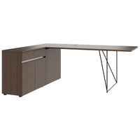 Bureau AIR | 1600 - 2000 mm, électrifié, buffet intégré, noyer