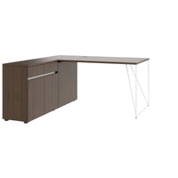 Bureau AIR | 1600 - 2000 mm, électrifié, buffet intégré, noyer