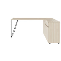 Bureau AIR | 1600 - 2000 mm, électrifié, buffet intégré, frêne sable