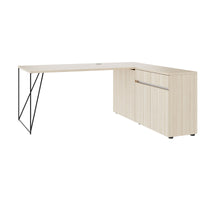 Bureau AIR | 1600 - 2000 mm, électrifié, buffet intégré, frêne sable