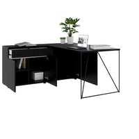 Bureau AIR | 1600 - 2000 mm, électrifié, buffet intégré, noir