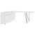 AIR Schreibtisch | 1600 - 2000 mm, elektrifiziert, integriertes Sideboard, Weiß