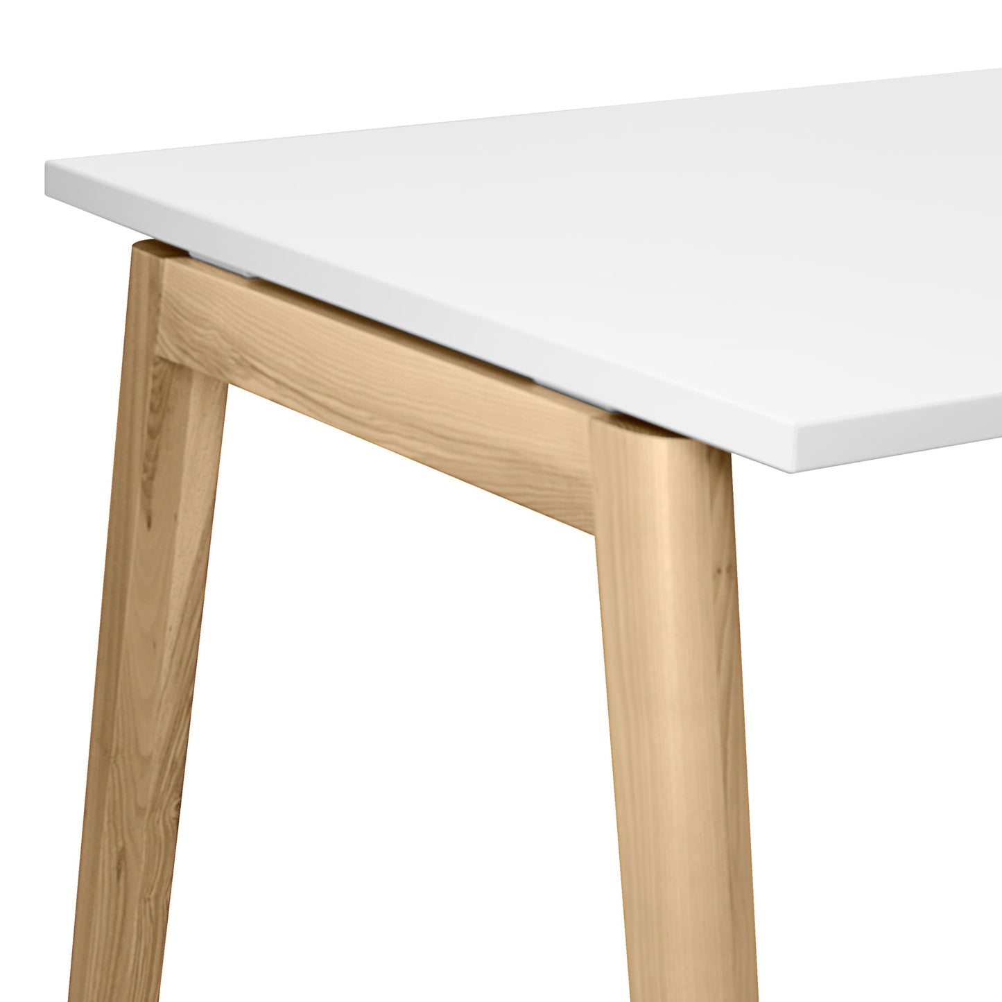 NOVA WOOD Schreibtisch | Massivholz-Gestell, 1600 x 800 mm, Weiß