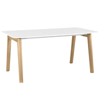 NOVA WOOD Bureau | Cadre en bois massif, 1600 x 800 mm, HPL blanc