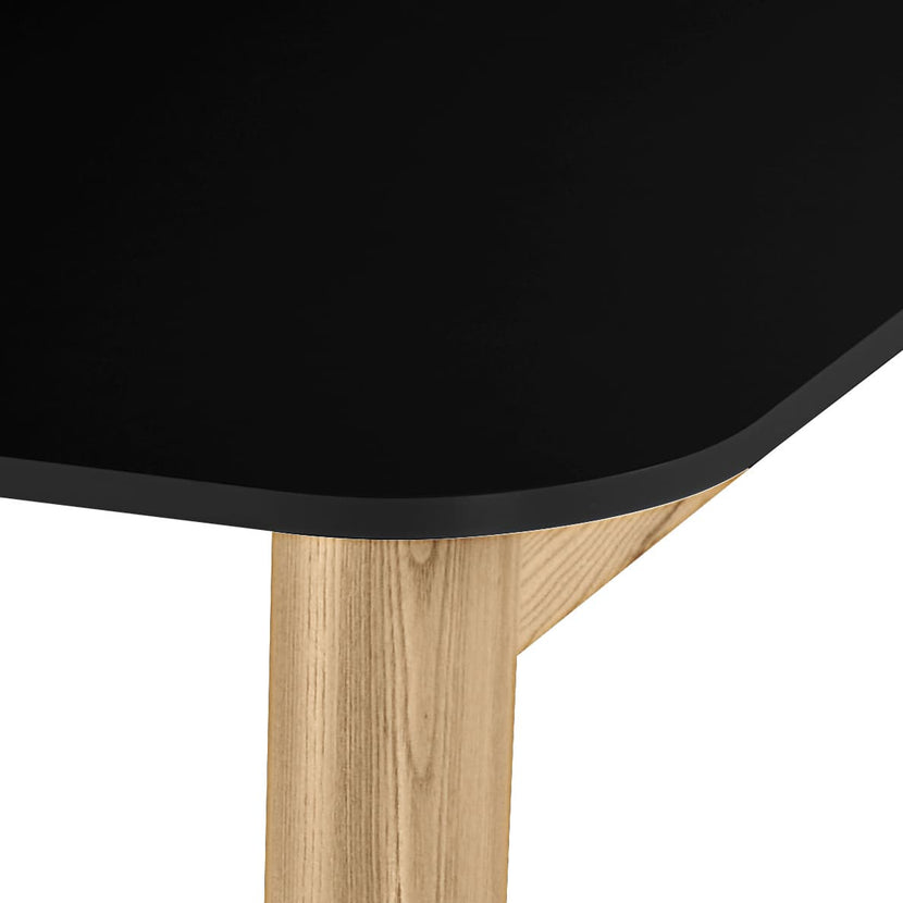 NOVA WOOD Tabella delle riunioni | Frame in legno massiccio, 1800 x 800 mm, HPL Fenix ​​nero