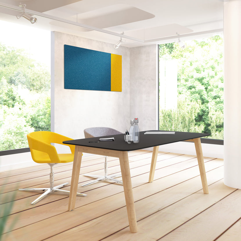 NOVA WOOD Tabella delle riunioni | Frame in legno massiccio, 1800 x 800 mm, HPL Fenix ​​nero