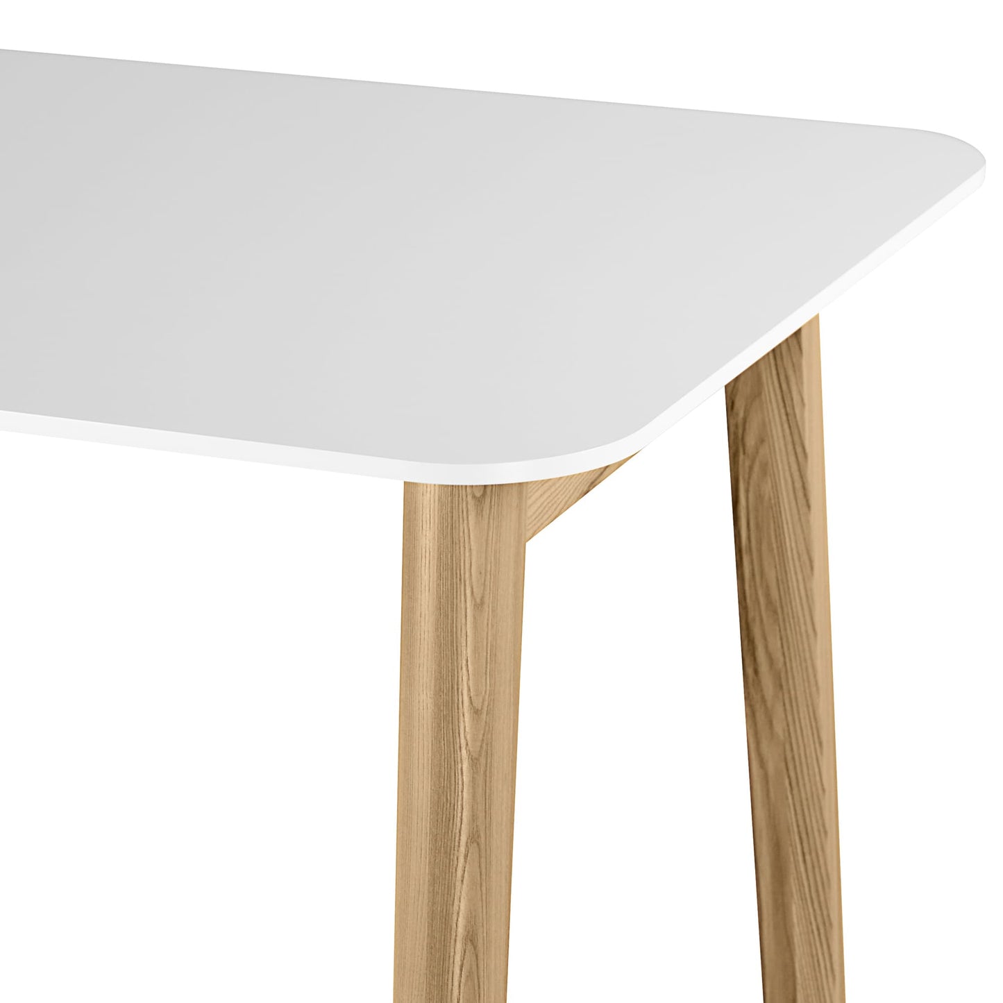 NOVA WOOD Schreibtisch | Massivholz-Gestell, 1800 x 800 mm, HPL Weiß