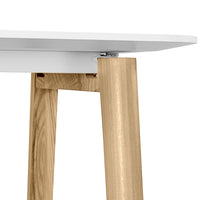 NOVA WOOD Schreibtisch | Massivholz-Gestell, 1800 x 800 mm, HPL Weiß