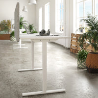 One H desk | Manually height adjustable, 1400 x 800 mm, white