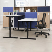 ONE H Desk | Manually height adjustable, 1400 x 800 mm, gray northern oak