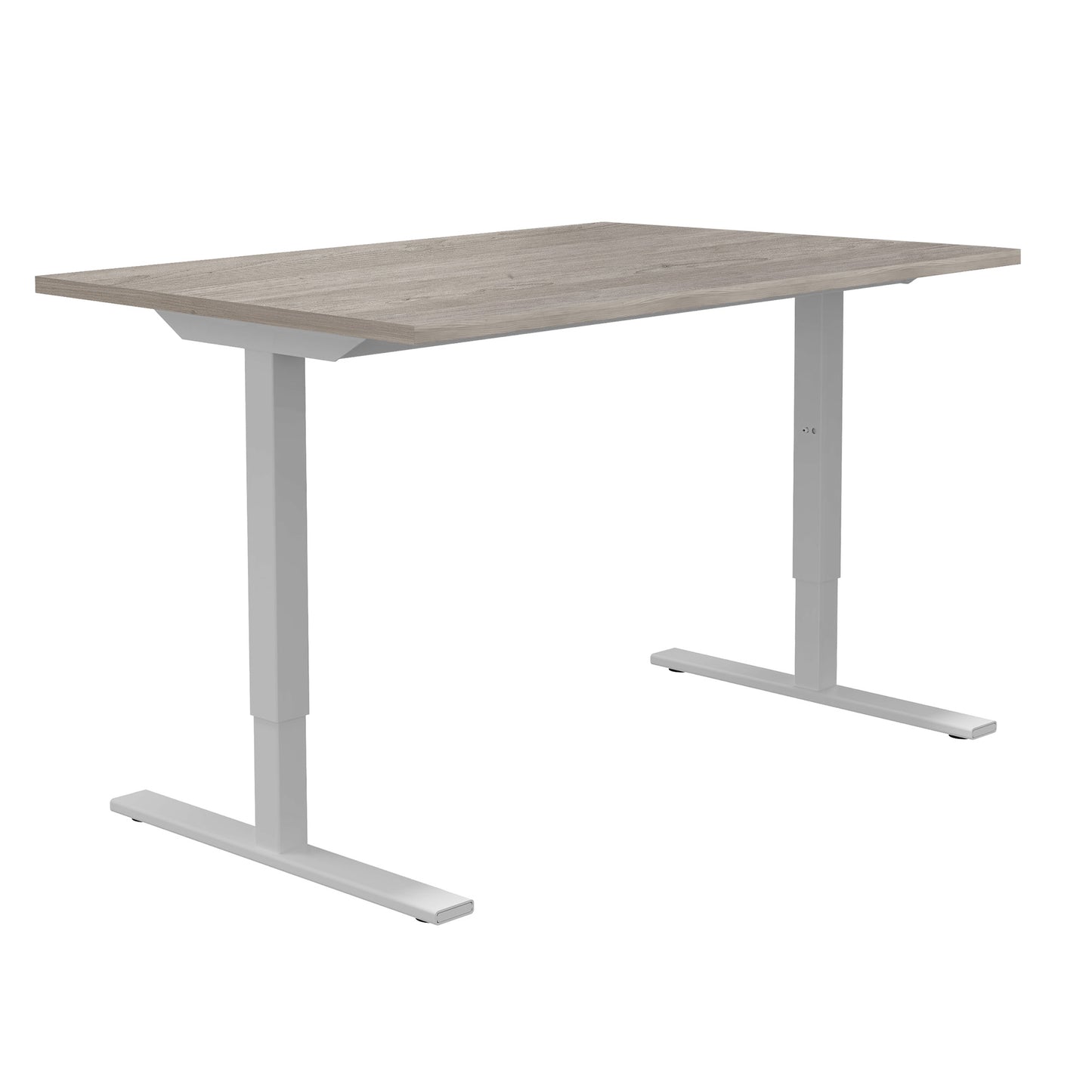 ONE H Desk | Manually height adjustable, 1400 x 800 mm, gray northern oak