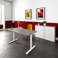 ONE H Desk | Manually height adjustable, 1400 x 800 mm, Cubanite gray