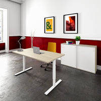 ONE H Desk | Manually height adjustable, 1400 x 800 mm, sand ash