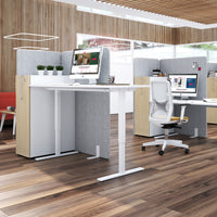 One H desk | Manually height adjustable, 1400 x 800 mm, white