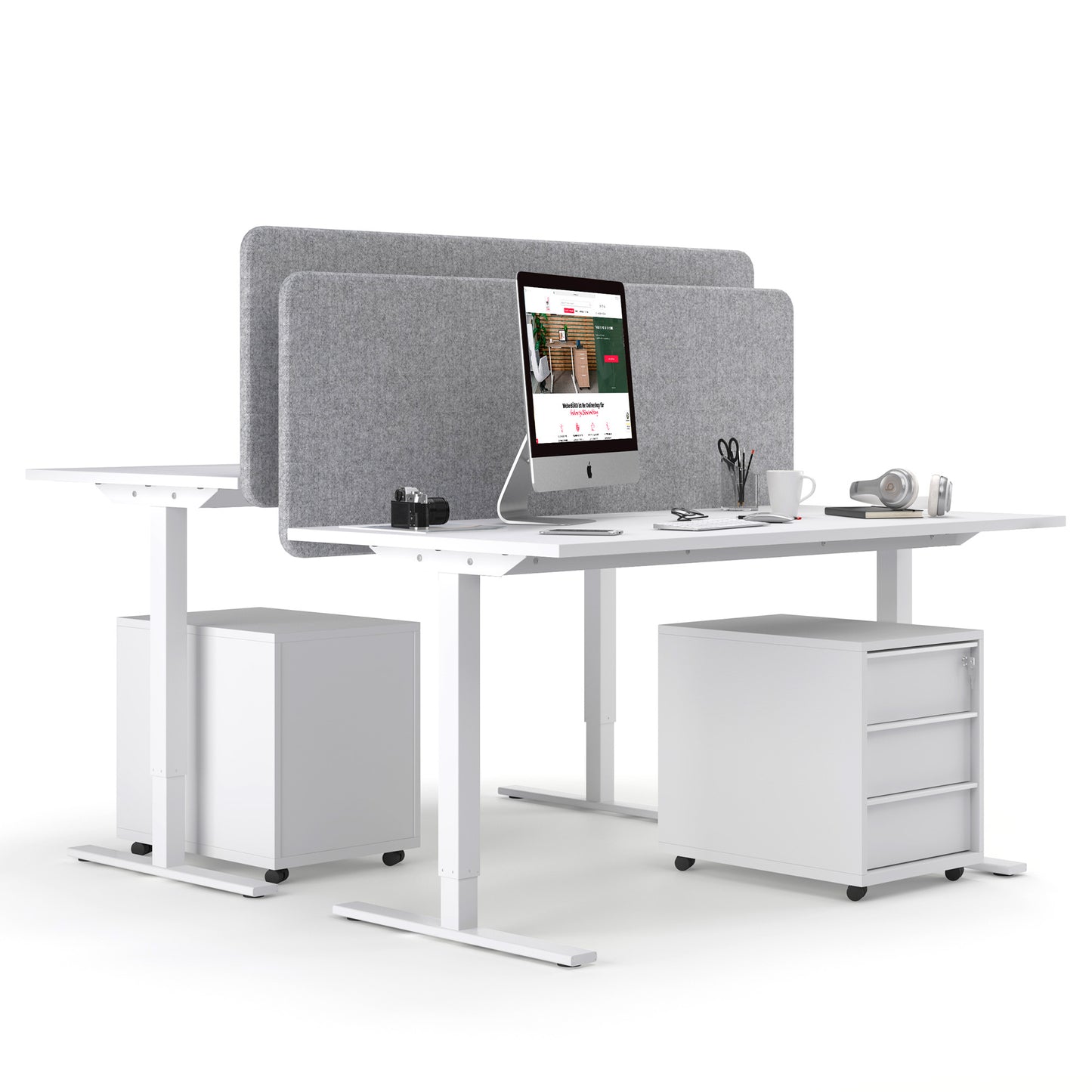 ONE H Desk | Manually height adjustable, 1600 x 700 mm, pearl gray