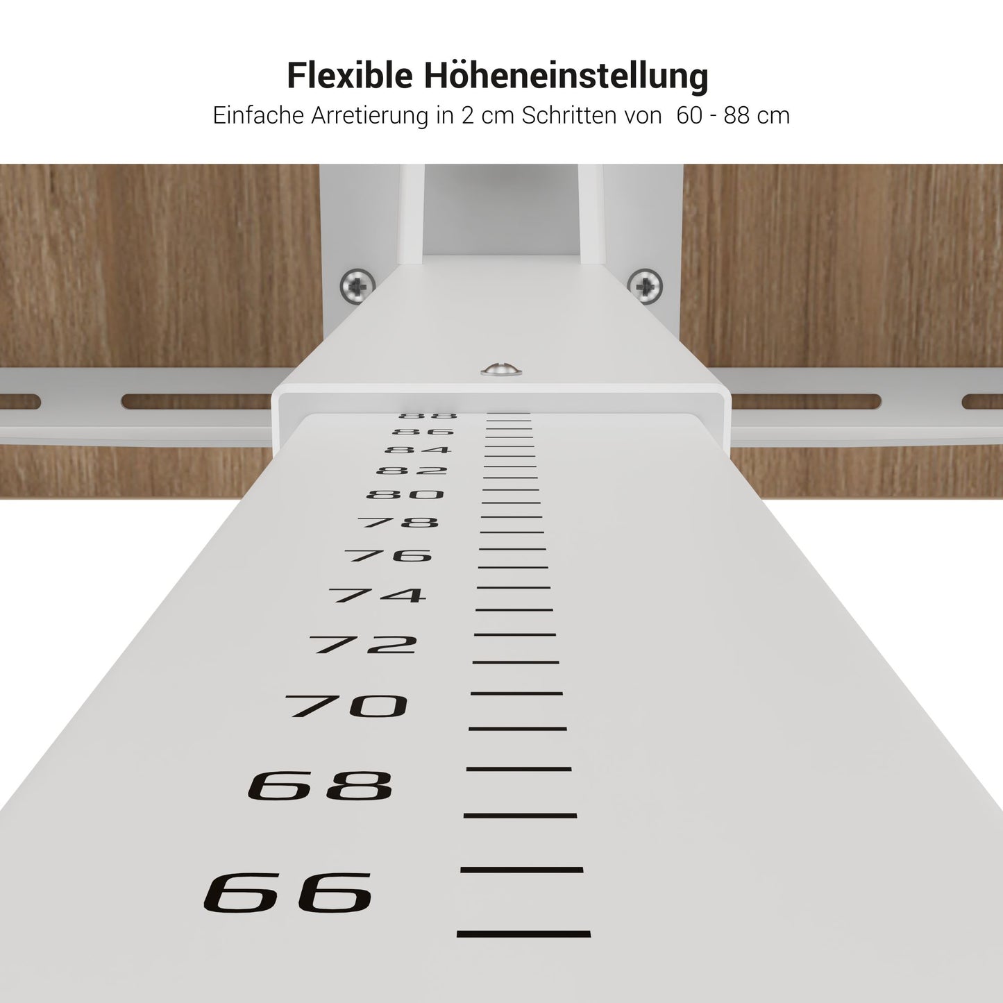 SCALE desk | 1600 - 1800 mm, manually height adjustable, maple