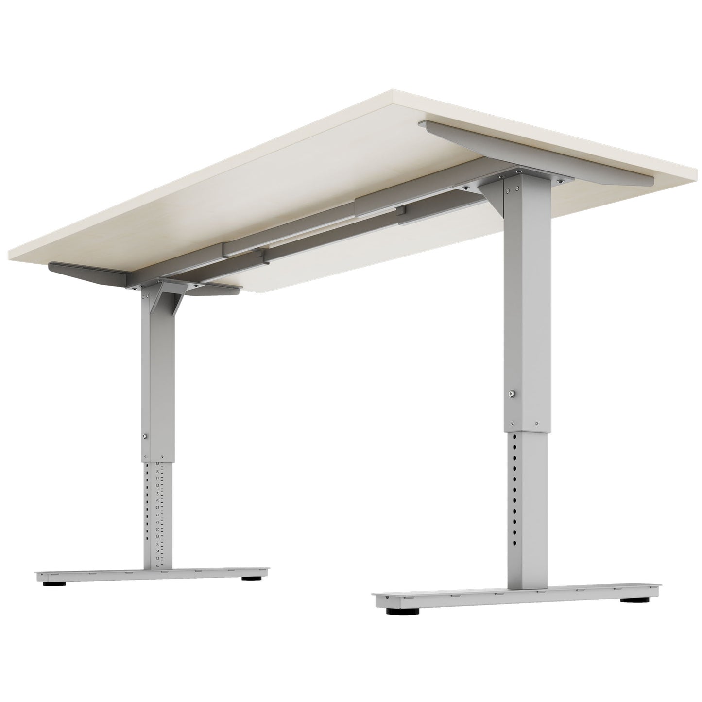 SCALE desk | 1600 - 1800 mm, manually height adjustable, maple