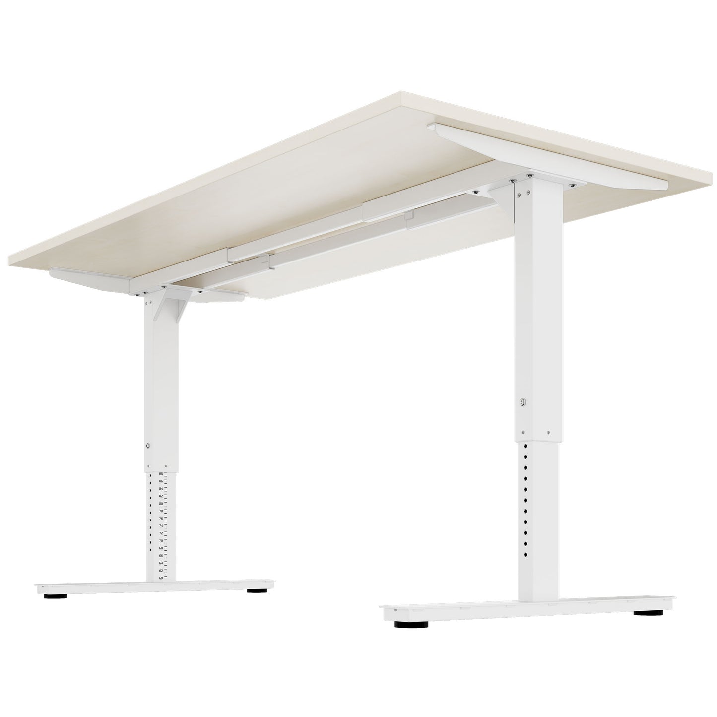 SCALE desk | 1600 - 1800 mm, manually height adjustable, maple