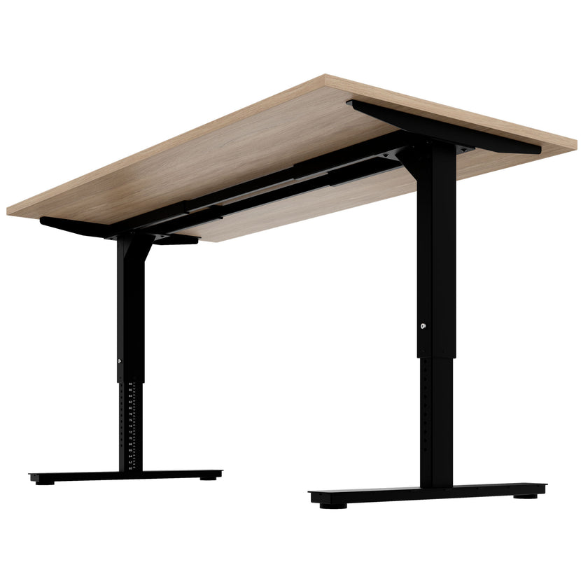 Scale Desk | 1600 - 1800 mm, réglable manuellement à hauteur, chêne ambre
