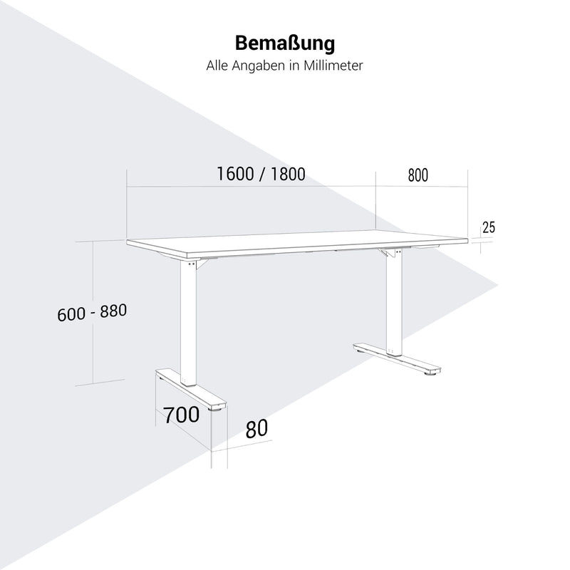 SCALE Schreibtisch | 1600 - 1800 mm, manuell höhenverstellbar, Cubanitgrau - 9 Main Image
